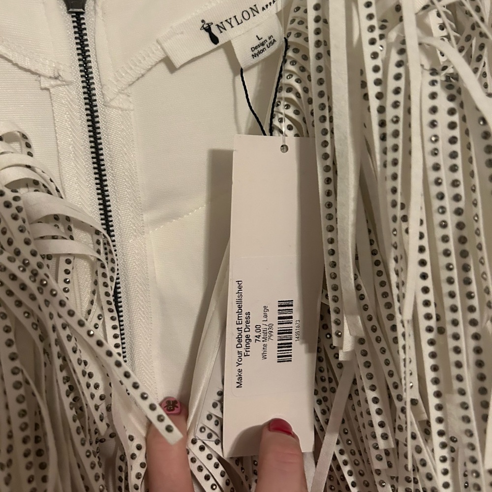 White rhinestone dress